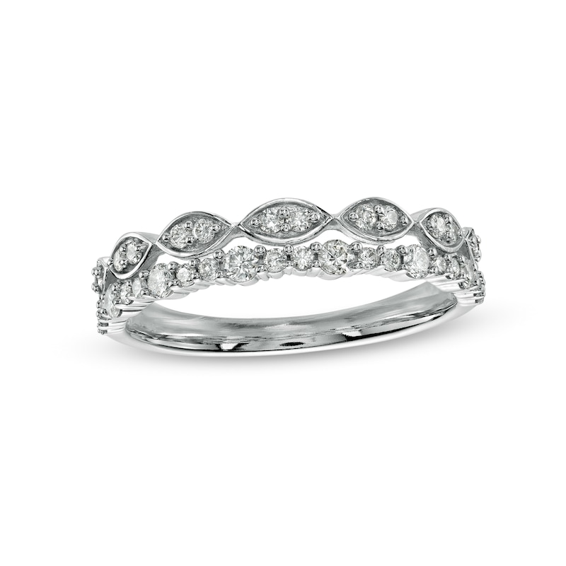 Main Image 1 of 3/8 CT. T.W. Diamond Stack-Look Band in 10K White Gold