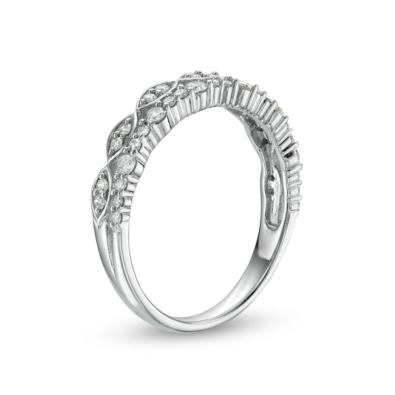 Main Image 3 of 3/8 CT. T.W. Diamond Stack-Look Band in 10K White Gold