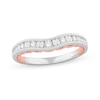 Thumbnail Image 1 of 1/3 CT. T.W. Baguette and Round Diamond Contour Anniversary Band in 14K Two-Tone Gold