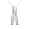 Thumbnail Image 1 of 1/4 CT. T.W. Diamond Graduated Linear Drop Pendant in 10K White Gold - 19.25&quot;