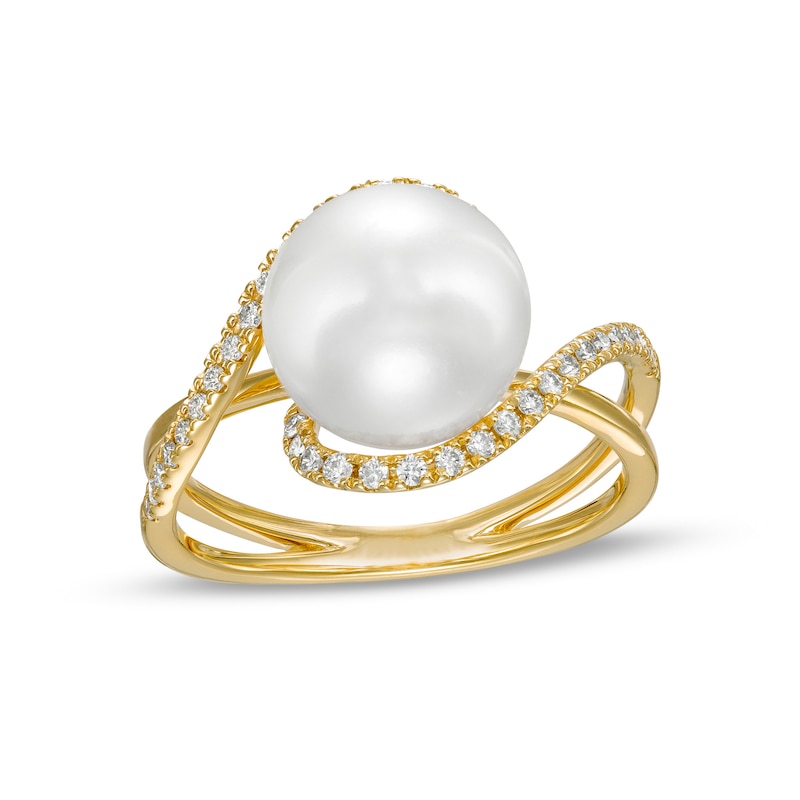 EFFY™ Collection Cultured Freshwater Pearl and 1/4 CT. T.W. Diamond ...