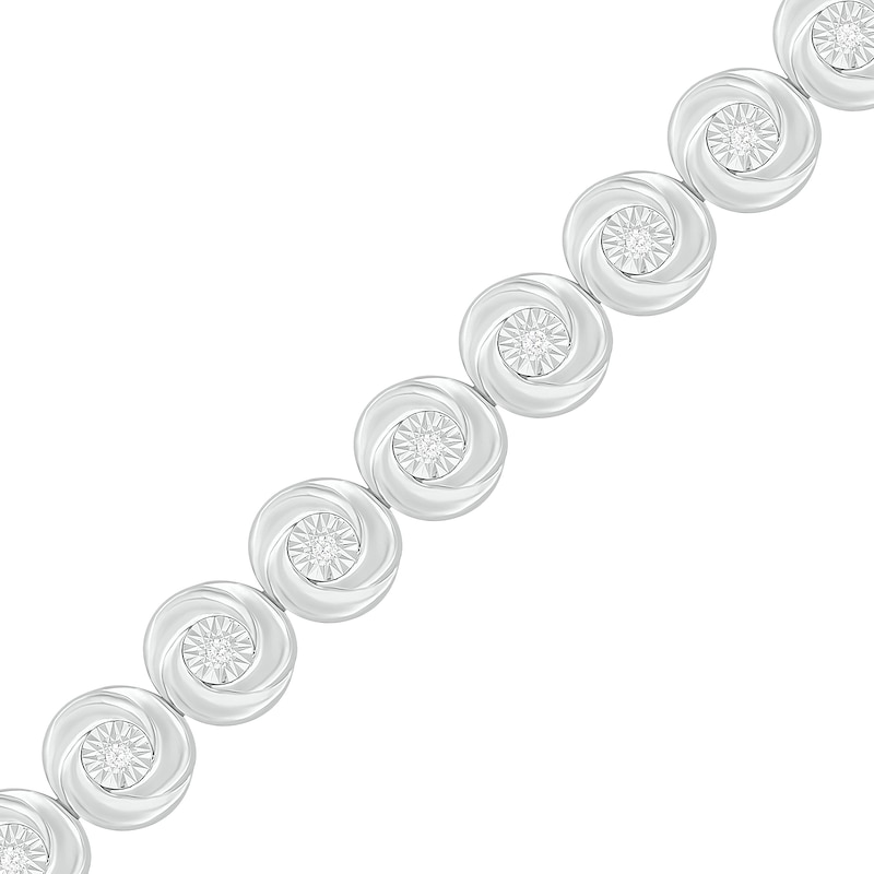 1/10 CT. T.W. Diamond Tennis Bracelet in Sterling Silver - 7.5"
