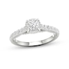 Thumbnail Image 1 of Trouvaille Collection 1-1/4 CT. T.W. DeBeers®-Graded Diamond Frame Engagement Ring in Platinum (F/I1)