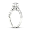 Thumbnail Image 1 of Trouvaille Collection 1-1/4 CT. T.W. DeBeers®-Graded Diamond Frame Engagement Ring in Platinum (F/I1)