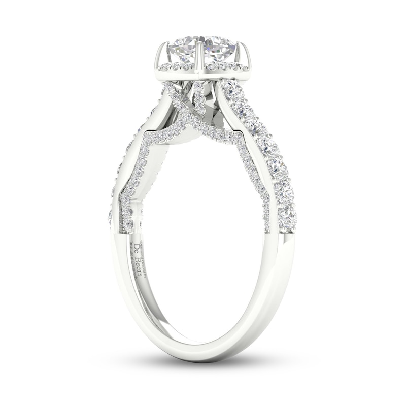 Main Image 2 of Trouvaille Collection 1-1/4 CT. T.W. DeBeers®-Graded Diamond Frame Engagement Ring in Platinum (F/I1)