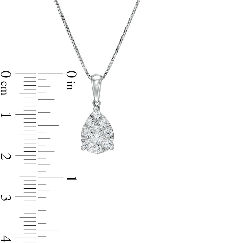 1/2 CT. T.W. Composite Pear-Shaped Diamond Pendant in 10K White Gold