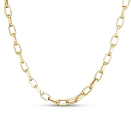 Paper Clip Oval Link Necklace in 10K Gold