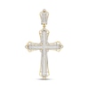 Thumbnail Image 1 of Men's 1/2 CT. T.W. Diamond Layered Gothic-Style Cross Necklace Charm in 10K Gold