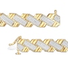 Thumbnail Image 3 of Men's 1/2 CT. T.W. Diamond &quot;X&quot; Link Bracelet in 10K Gold - 8.5&quot;