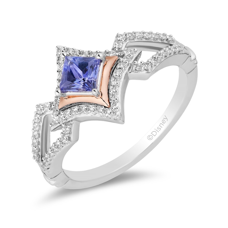 Enchanted Disney Ultimate Princess Celebration Tanzanite and 1/5 CT. T.W. Diamond Ring in Sterling Silver