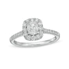 Thumbnail Image 0 of 3/4 CT. T.W. Composite Cushion-Shaped Diamond Frame Engagement Ring in 10K White Gold