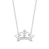 Thumbnail Image 1 of Enchanted Disney Ultimate Princess Celebration 1/10 CT. T.W. Diamond Tiara Necklace in Sterling Silver - 19&quot;