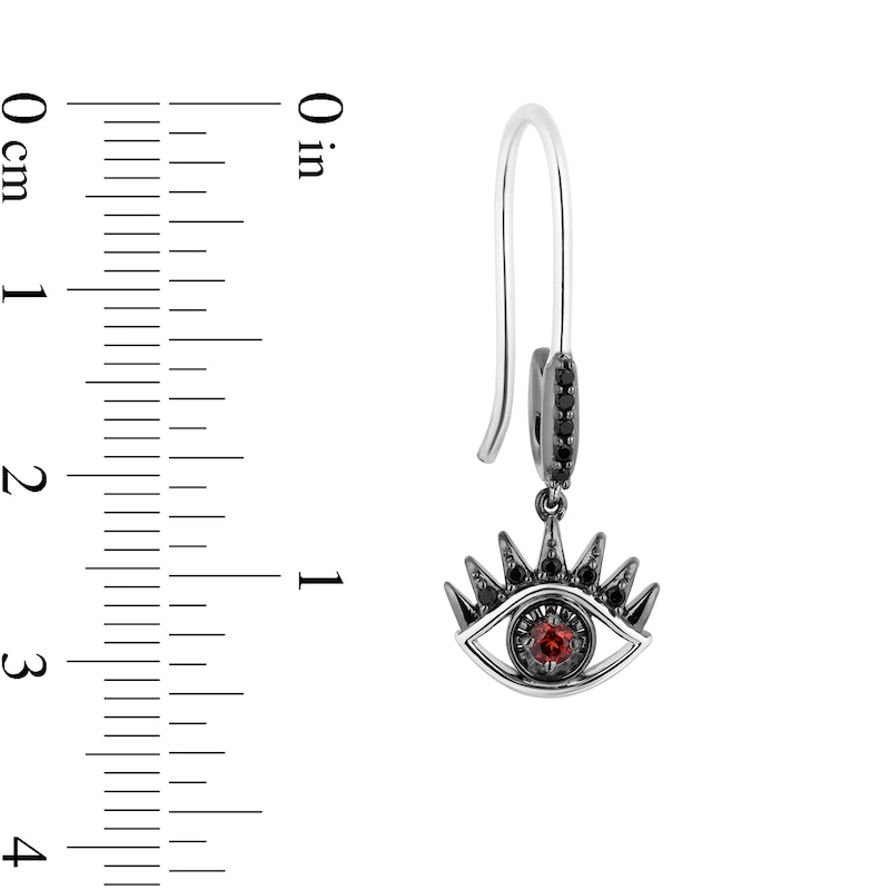 Main Image 3 of Enchanted Disney Villains Cruella De Vil 1/5 CT. T.W. Black Diamond and Garnet Earrings in Sterling Silver