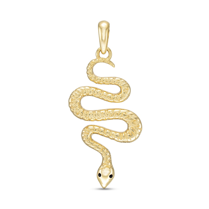 Men's Textured Slithering Snake Necklace Charm in 10K Gold | Zales Outlet