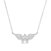 Thumbnail Image 1 of Wonder Woman™ Collection 1/10 CT. T.W. Diamond Symbol Necklace in Sterling Silver - 16&quot;