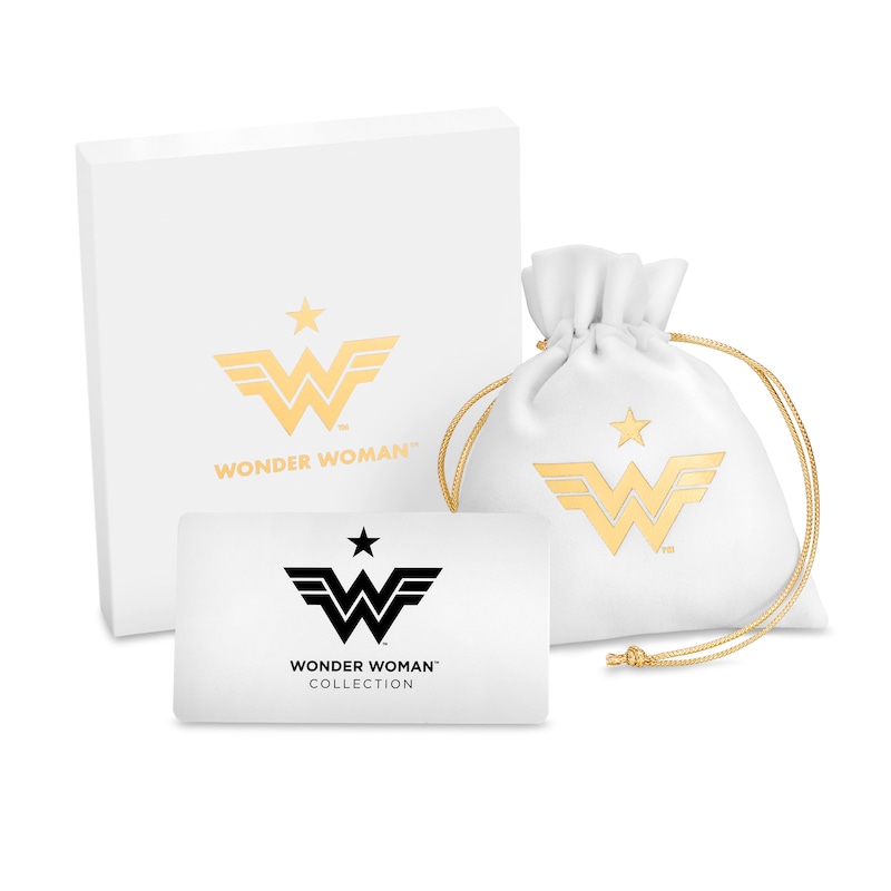 Main Image 4 of Wonder Woman™ Collection 1/10 CT. T.W. Diamond Symbol Necklace in Sterling Silver - 16&quot;