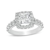 Thumbnail Image 1 of 2-1/2 CT. T.W. Certified Lab-Created Princess-Cut Diamond Frame Engagement Ring in 14K White Gold (F/VS2)