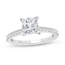 1-7/8 CT. T.W. Princess-Cut Certified Diamond Engagement Ring in 14K White Gold (I/SI2)