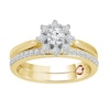 Thumbnail Image 1 of 5/8 CT. T.W. Diamond Flower Bridal Set in 14K Two-Toned Gold