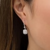 Thumbnail Image 2 of 3/4 CT. T.W. Diamond Double Cushion-Shaped Frame Drop Earrings in 10K White Gold