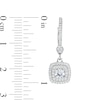 Thumbnail Image 3 of 3/4 CT. T.W. Diamond Double Cushion-Shaped Frame Drop Earrings in 10K White Gold