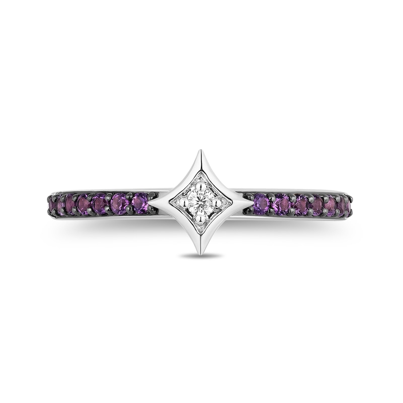 Main Image 5 of Enchanted Disney Ultimate Princess Celebration Ariel Amethyst and Diamond Accent Star Stackable Ring in Sterling Silver