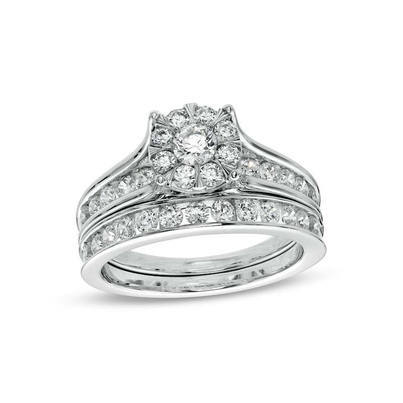 1-1/2 CT. T.W. Diamond Frame Bridal Set in 10K White Gold