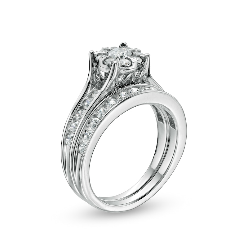 1-1/2 CT. T.W. Diamond Frame Bridal Set in 10K White Gold