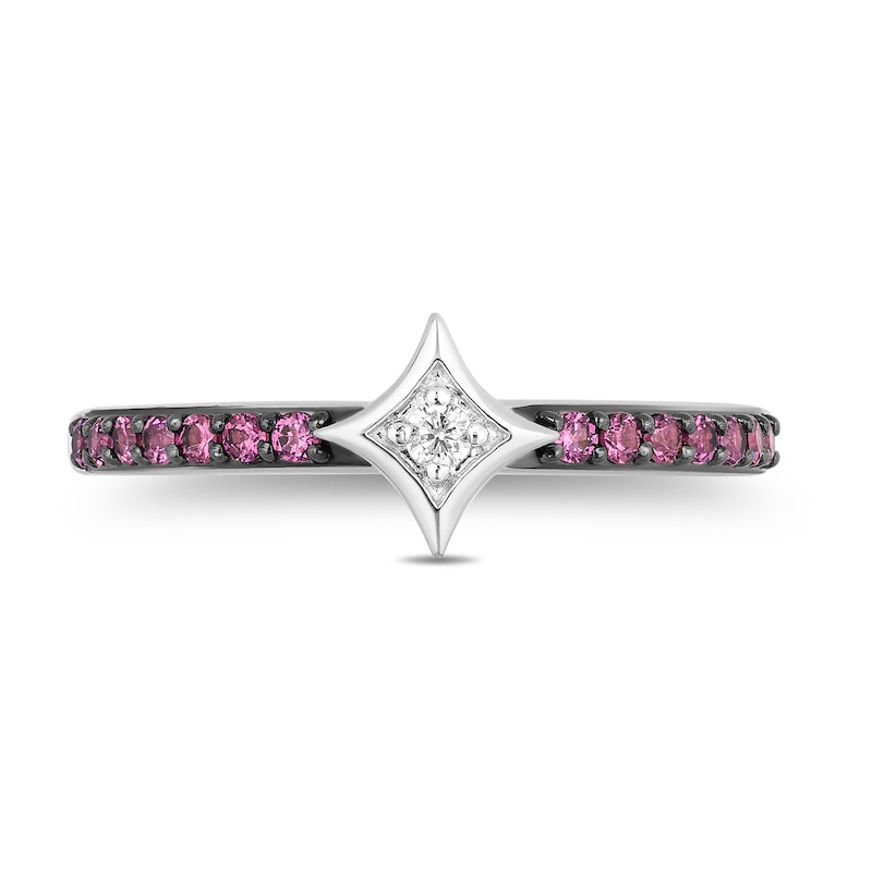 Main Image 5 of Enchanted Disney Ultimate Princess Celebration Mulan Rhodolite Garnet and Diamond Accent Star Stackable Ring in Sterling Silver