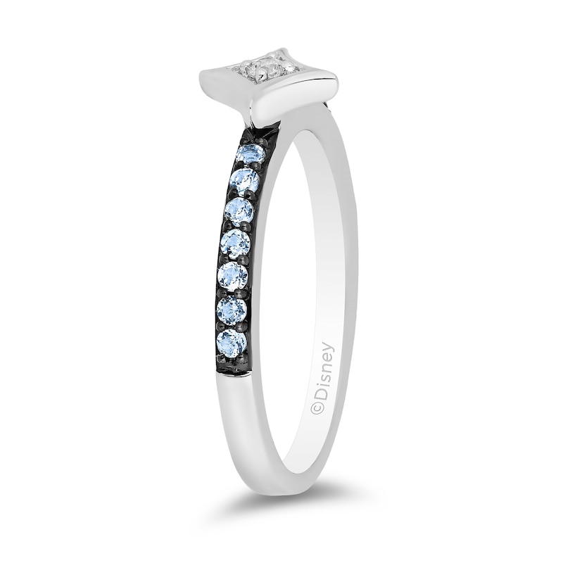 Main Image 2 of Enchanted Disney Ultimate Princess Celebration Elsa Sky Blue Topaz and Diamond Accent Star Ring in Sterling Silver