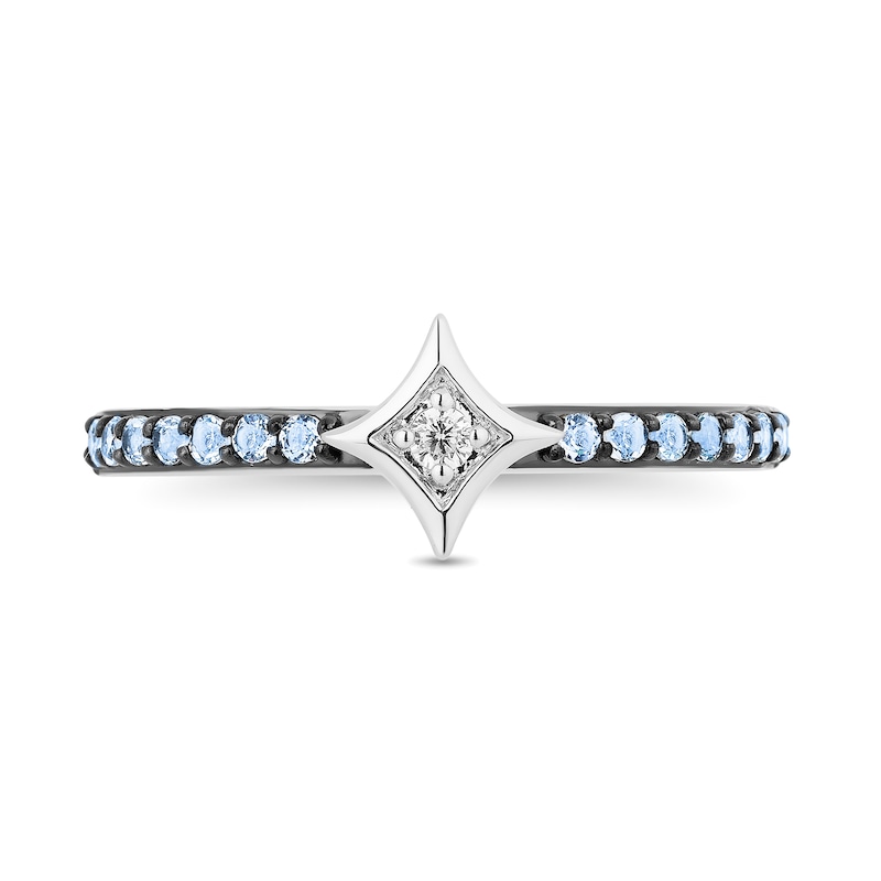 Main Image 5 of Enchanted Disney Ultimate Princess Celebration Elsa Sky Blue Topaz and Diamond Accent Star Ring in Sterling Silver