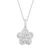 Thumbnail Image 1 of 1/2 CT. T.W. Composite Diamond Flower Pendant in 14K White Gold