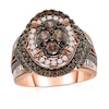 Thumbnail Image 0 of 2 CT. T.W. Composite Champagne and White Diamond Oval Frame Ring in 10K Rose Gold