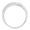 Thumbnail Image 2 of Men's 1/10 CT. T.W. Diamond Five Stone Slant Wedding Band in Sterling Silver with 14K Gold Plate