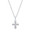 Thumbnail Image 1 of 1/20 CT. T.W. Diamond Mini Cross Pendant in Sterling Silver