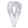 Thumbnail Image 2 of 1 CT. T.W. Baguette and Round Diamond Crossover Ring in 14K White Gold