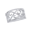 Thumbnail Image 0 of 5/8 CT. T.W. Diamond Open Filigree Ring in Sterling Silver – Size 7