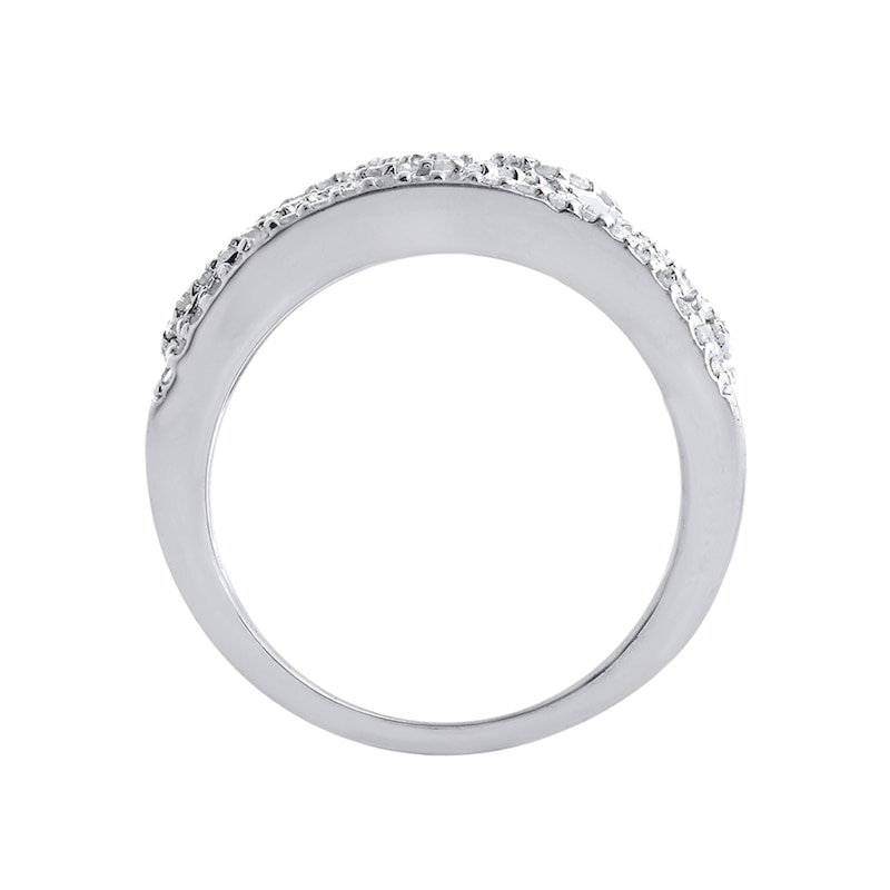 5/8 CT. T.W. Diamond Open Filigree Ring in Sterling Silver – Size 7