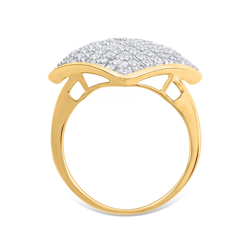 Main Image 2 of 1-1/2 CT. T.W. Composite Diamond Tilted Square Ring in 10K Gold