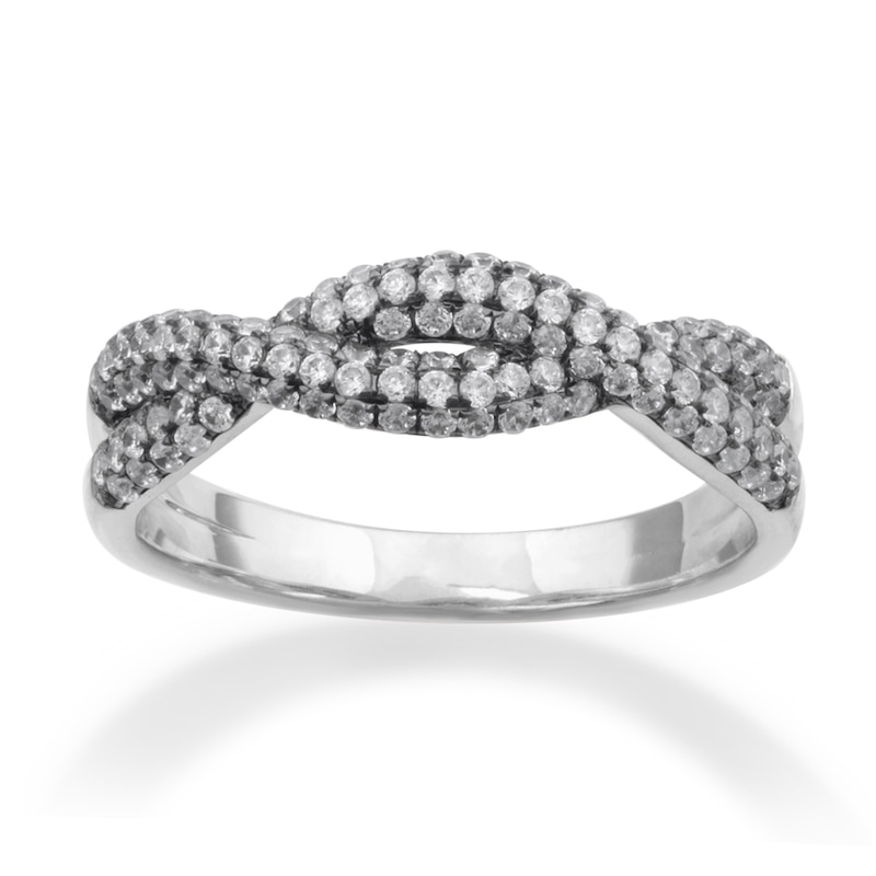 Main Image 1 of 1/2 CT. T.W. Diamond Twist Band in 14K White Gold