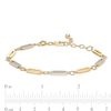 Thumbnail Image 3 of Diamond Accent Alternating Paper Clip Bracelet in Sterling Silver with 18K Gold Plate – 8.0"