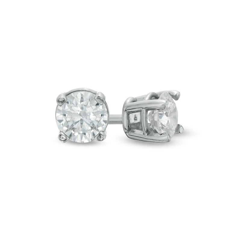 3/8 CT. T.W. Diamond Solitaire Stud Earrings in 10K White Gold (I/I2)