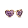 Thumbnail Image 1 of Amethyst Cluster Heart Stud Earrings in 10K Gold