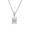 Thumbnail Image 1 of 1 CT. Certified Emerald-Cut Lab-Created Diamond Solitaire Pendant in 14K White Gold (F/SI2)