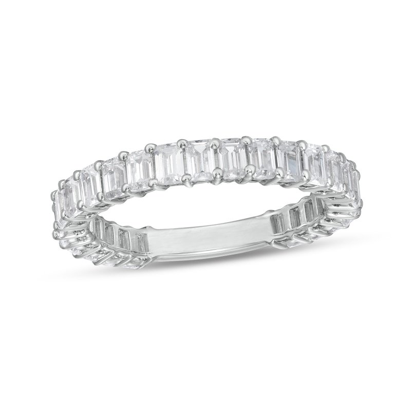 Main Image 1 of 2-1/2 CT. T.W. Certified Emerald-Cut Lab-Created Diamond Eternity Anniversary Band in 14K White Gold (F/VS2)