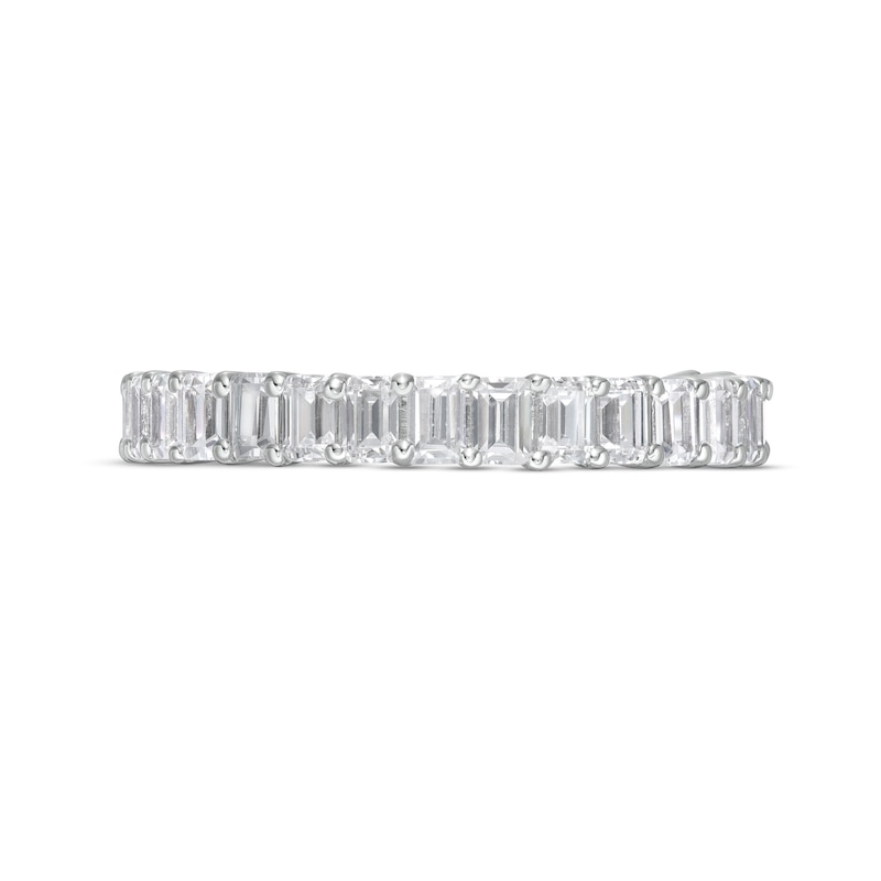 Main Image 4 of 2-1/2 CT. T.W. Certified Emerald-Cut Lab-Created Diamond Eternity Anniversary Band in 14K White Gold (F/VS2)