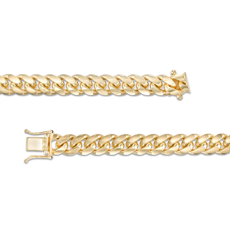 Zales Men's 7.5mm Cuban Link Chain Necklace in Hollow 10K Gold - 24