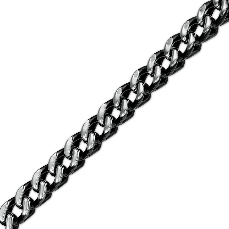 Men's Black Stainless Steel Franco Chain Necklace, Size: One Size