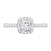 Thumbnail Image 4 of Cushion-Cut Certified Center Diamond 1-1/3 CT. T.W. Frame Engagement Ring in 14K White Gold (H/SI2)