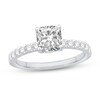 Thumbnail Image 1 of Cushion-Cut Certified Center Diamond 1-1/2 CT. T.W. Engagement Ring in 14K White Gold (D/VVS2)